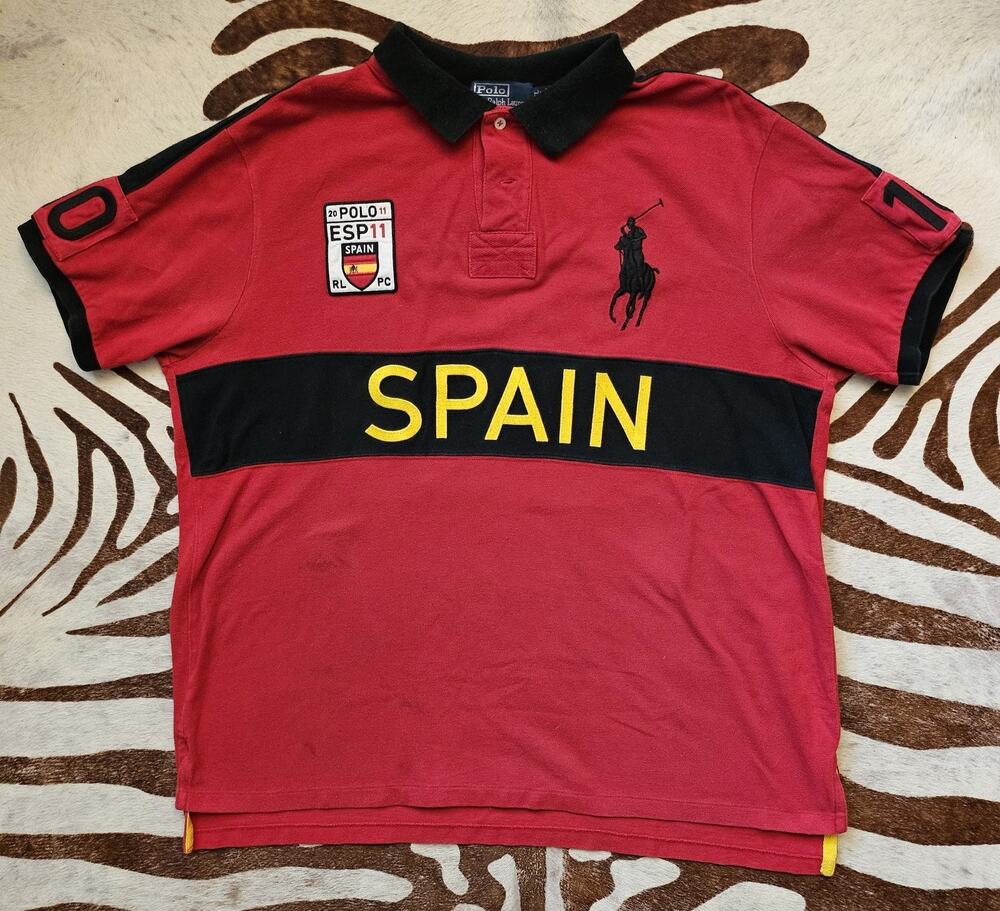 Polo Ralph Lauren SPAIN Big Pony RL Mens Flag T-Shirt Size XXL Rugby